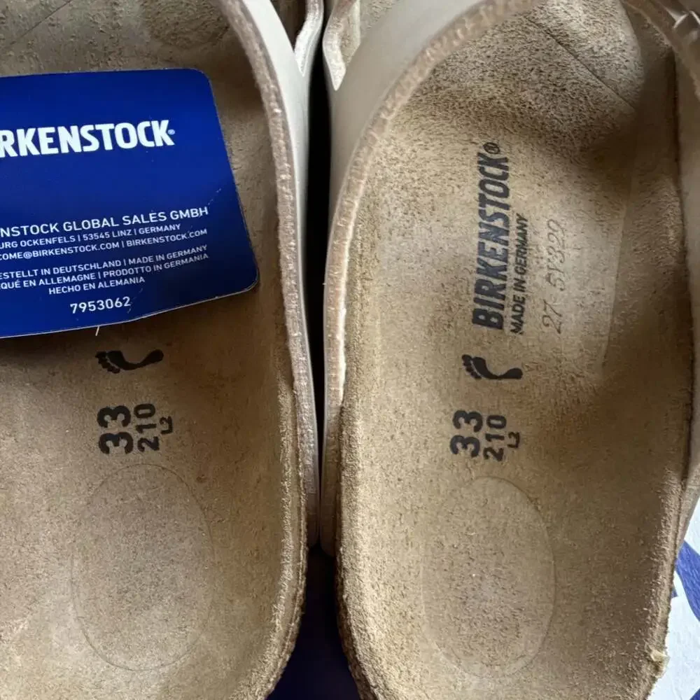 Birkenstock Arizona Flower Buckle Kids Sandals Beige EU 33 Narrow 1030419